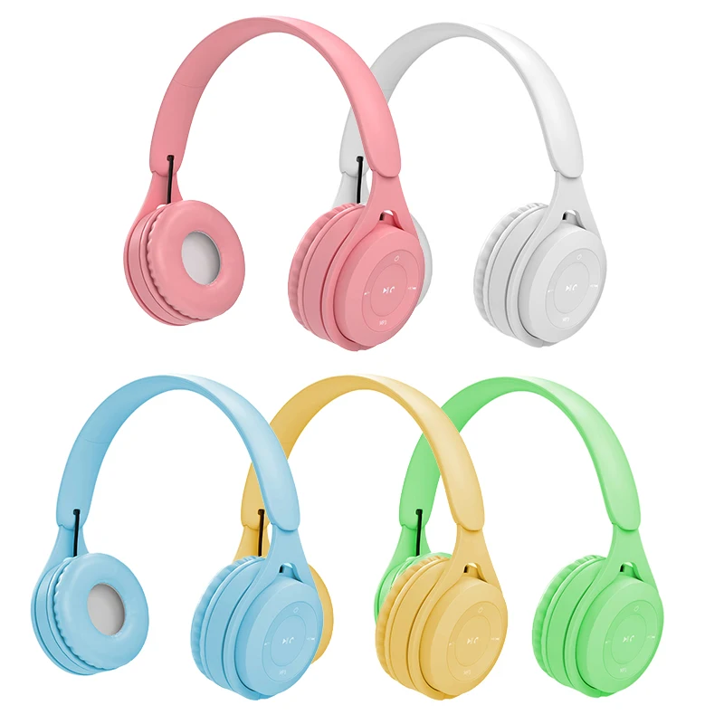 

Macaron-Style 5.0 Headsets Wireless Headphone Over Ear Earphones No Delay Soft Sound Music Sports Headphones Gifts