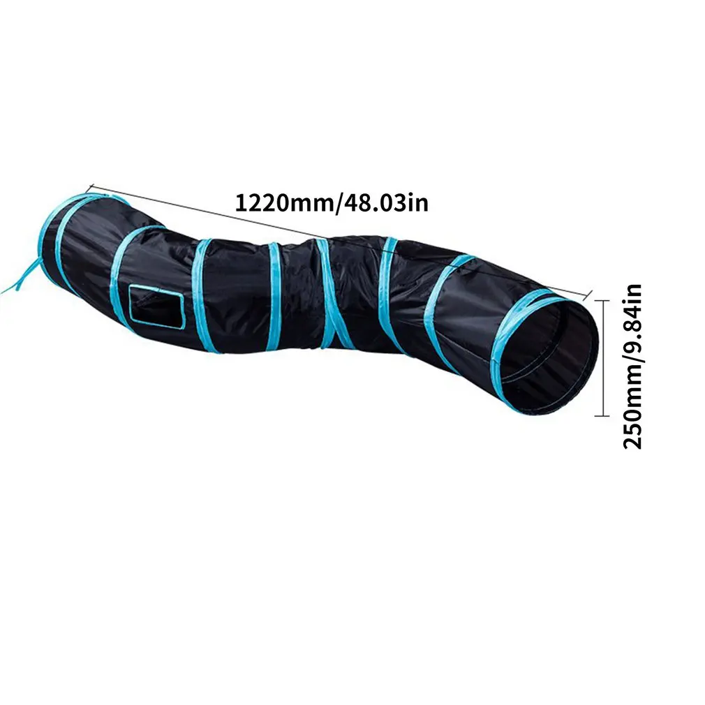 

New 2021 At Tunnel Toy S-Type Cat Tunnel Rolling Dragon Foldable Cat Bell Ball Pompom Tunnel Toy Pet Supplies