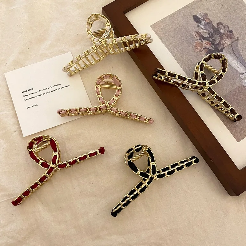 

New Women Fashion Colorful Hollow Geometric Metal Hair Claws Vintage Hair Clips Headband Hairpins Fashion Hair Accessories B5639