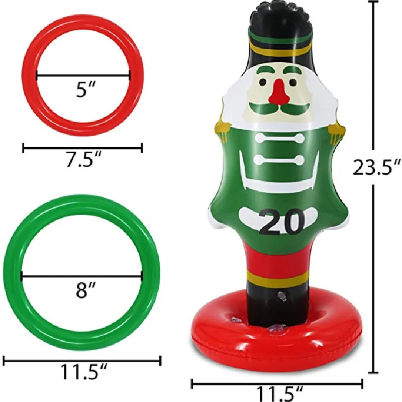 

Hot Inflatable Outdoor Ring Toss Toy Set Portable Lightweight Colored Snowman and Hoops Creative Carnival Supplies