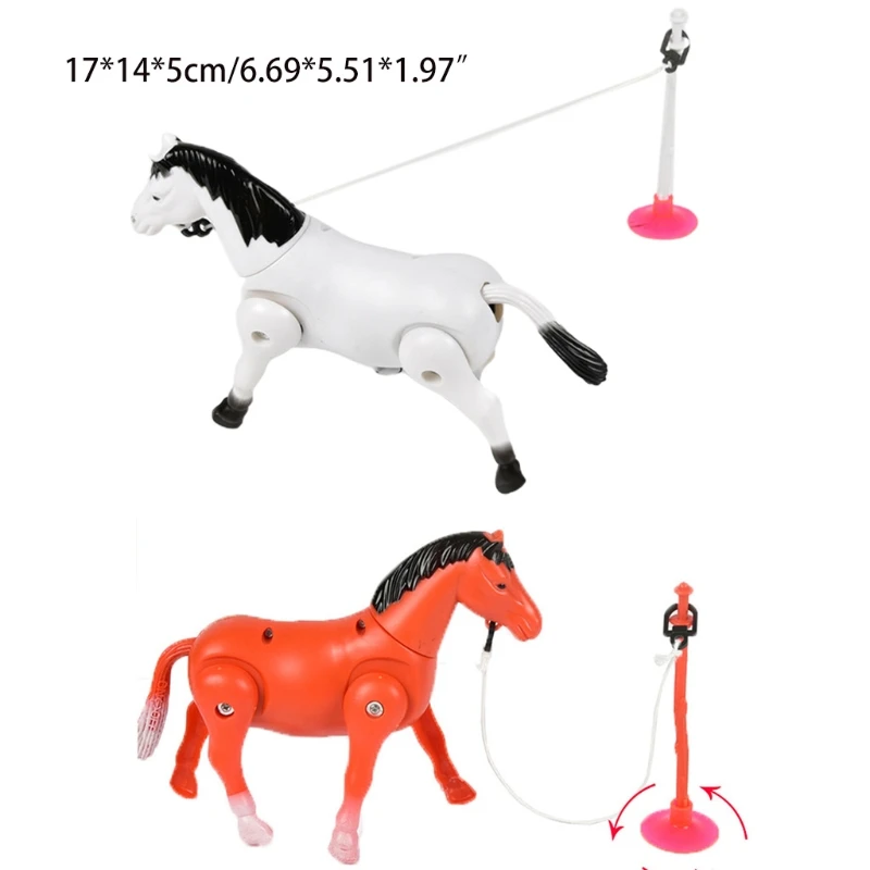 

D7WF Cartoon Whirligig Horse Circle Around Stake Novelty Toy Gift Kids Interactive Electric Horse Toy for early Education