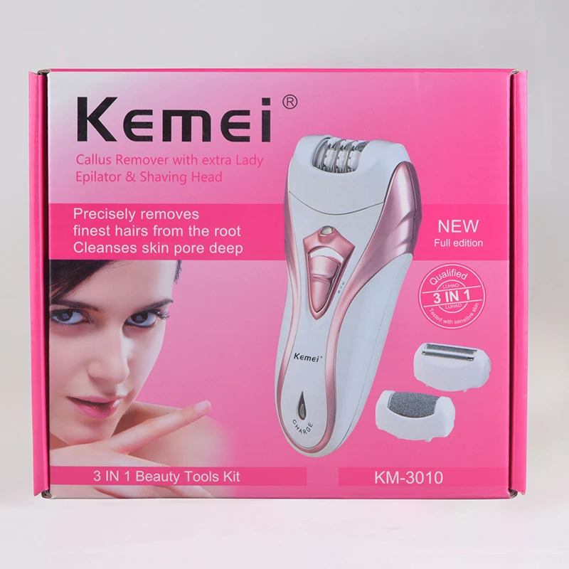

Kemei 3 in 1 Women Rechargeable Electric Shave Wool Device Electric Shaver Women Epilator Shaving Lady Shaver Callus Revomer