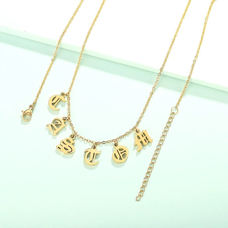 Old English Personalized Name Necklace Custom Any Font Choker Necklaces For Women Graduation Gifts | Украшения и аксессуары