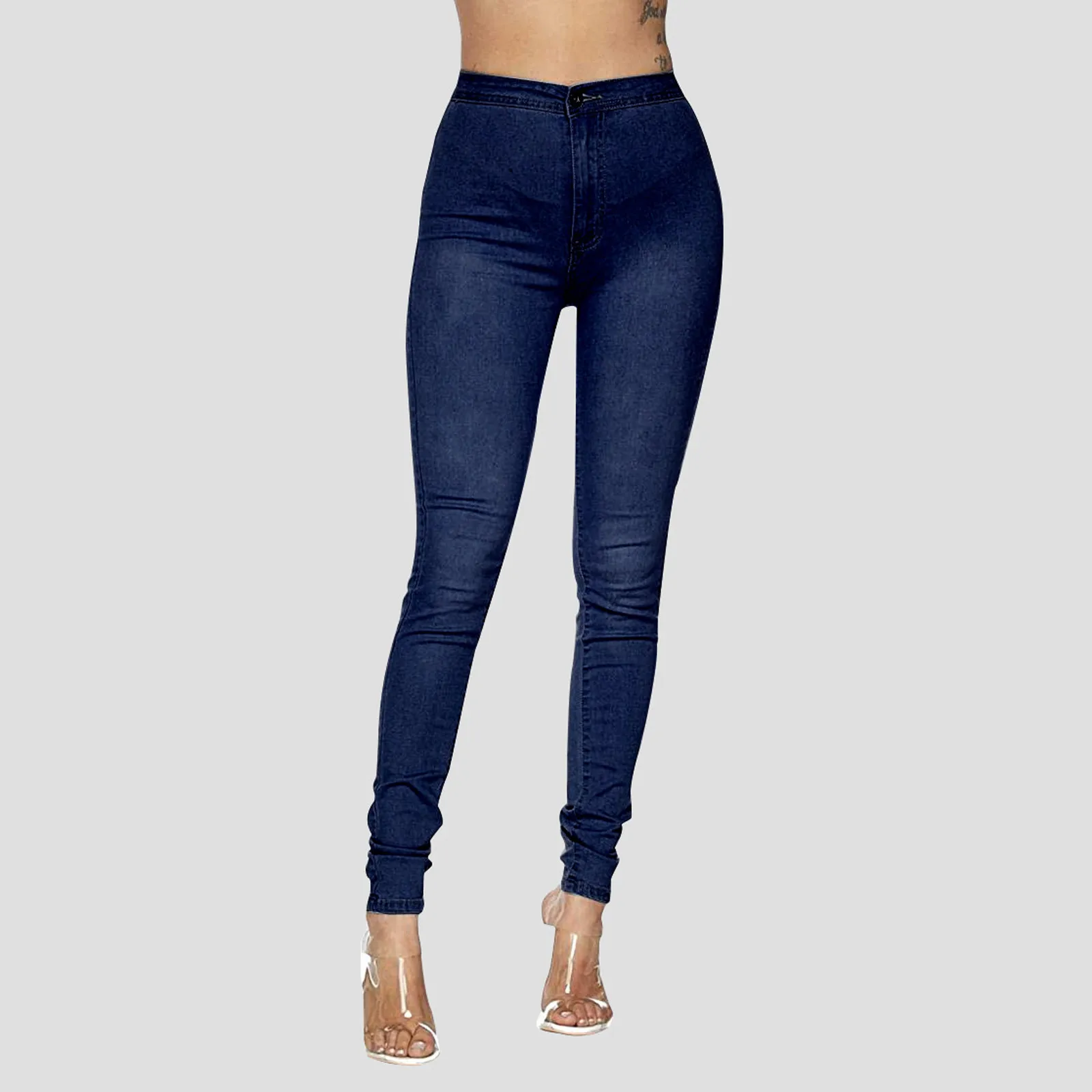 

Джинсы для мамы и дочки, джинсы темно-синего цвета женские высокие эластичные размера плюс с высокой талией, джинсы потертые джинсовые брюк...