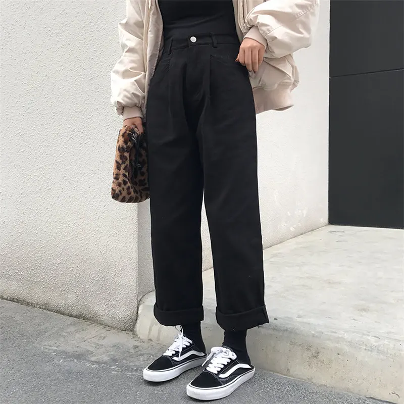 

Loose High Waist Thin Women Pants 2020 Spring Autumn Femme Fashion Simple Casual Solid Pant Girls All-Match Fresh