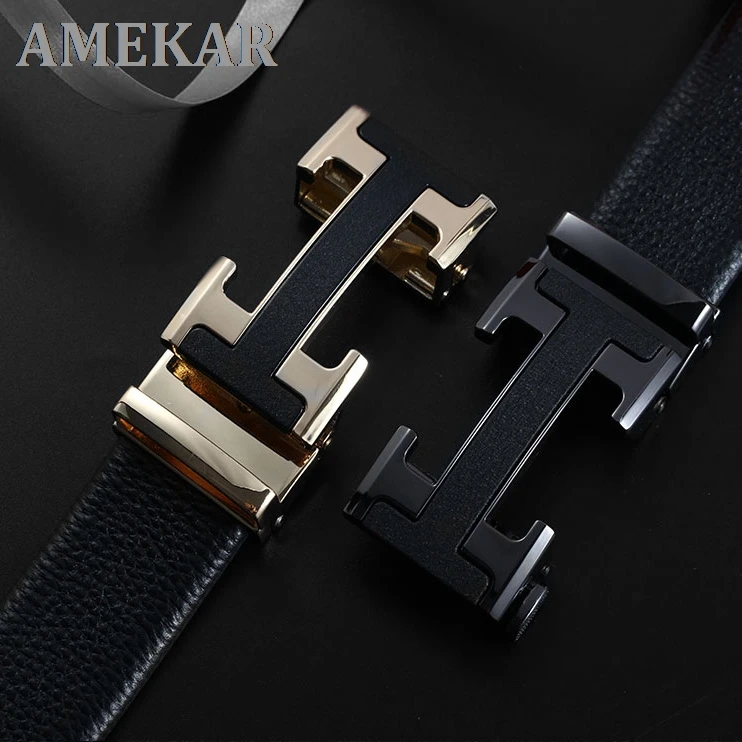 

2021 new belt men's Fosday/Faust men's top layer cowhide belt vertical collar alloy buckle fashion