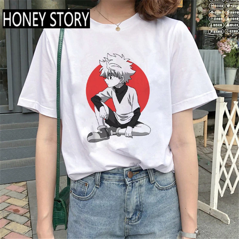 

Men Harajuku Kawaii Killua Tshirt 90s Japanese Anime Hunter X Hunter T-shirt Graphic Tees Funny Hisoka T Shirt Tops Unisex Male