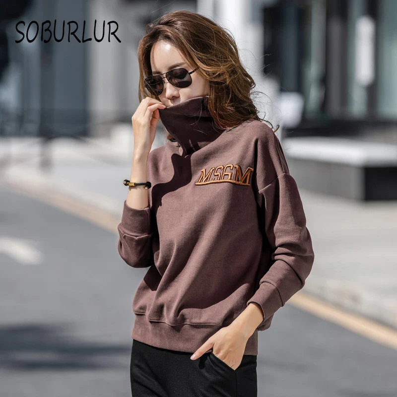 

Женская футболка, сезон осень-зима, водолазка с длинным рукавом, хлопковая Повседневная Однотонная футболка, женские топы, новинка 2020, модна...