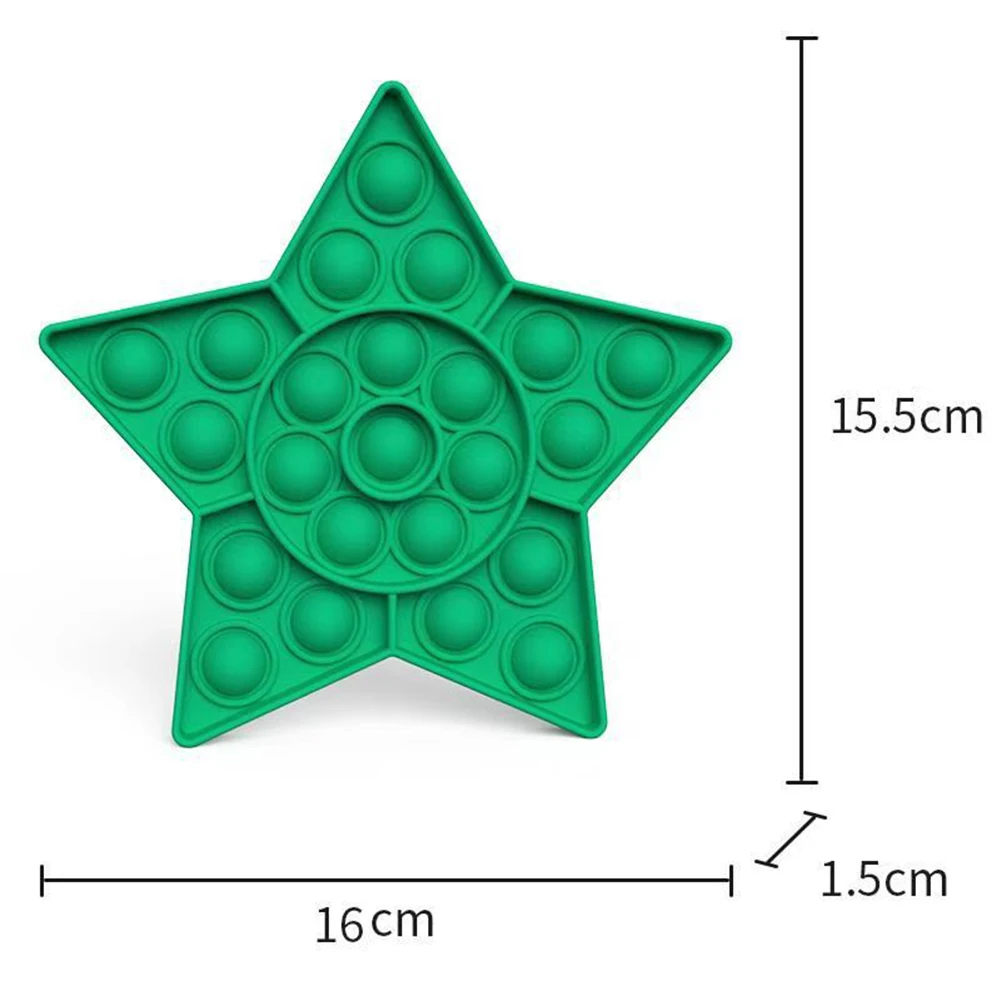

Five Pointed Star Antistress Bubble Popping Game Push Fidget Sensory Toy Funny Adult Children Early Learning Reliver Stress Toys