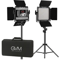 gvm 560as bi color led photographic lighting video studio 2 lights kit 560 led lamp panel with tripod stand barndoor app remote