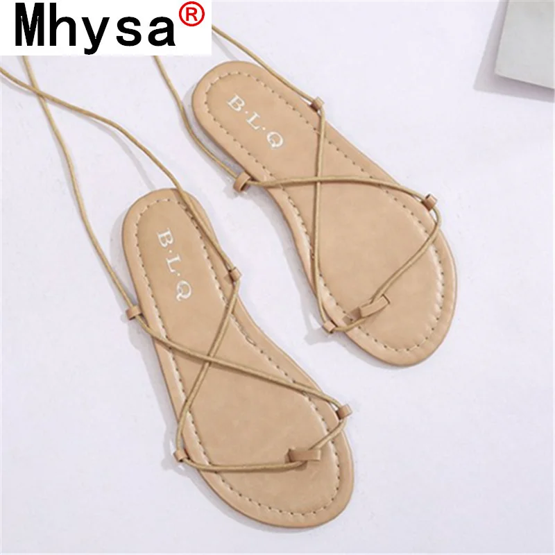 

2021 Summer Women's Shoes Fashion Outdoor Ankle Strap Women Flat Sandals Light Comfortable Beach Casual Sandals Shoes for Woman