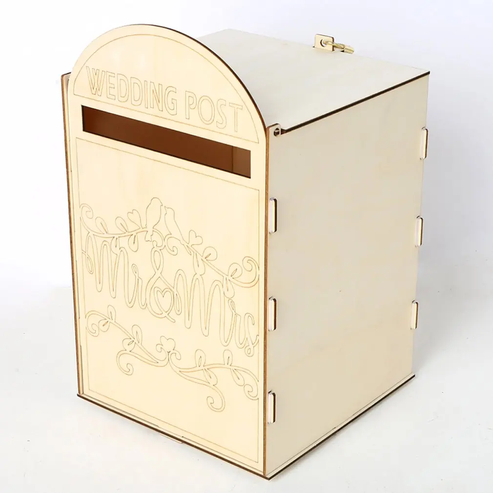 

Wooden Wedding Supplies Mailbox Royal Post Style Decoration Wooden Wedding Creative Letter Box Crafts Decoration