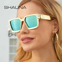 shauna luxury crystal fashion square sunglasses with chain