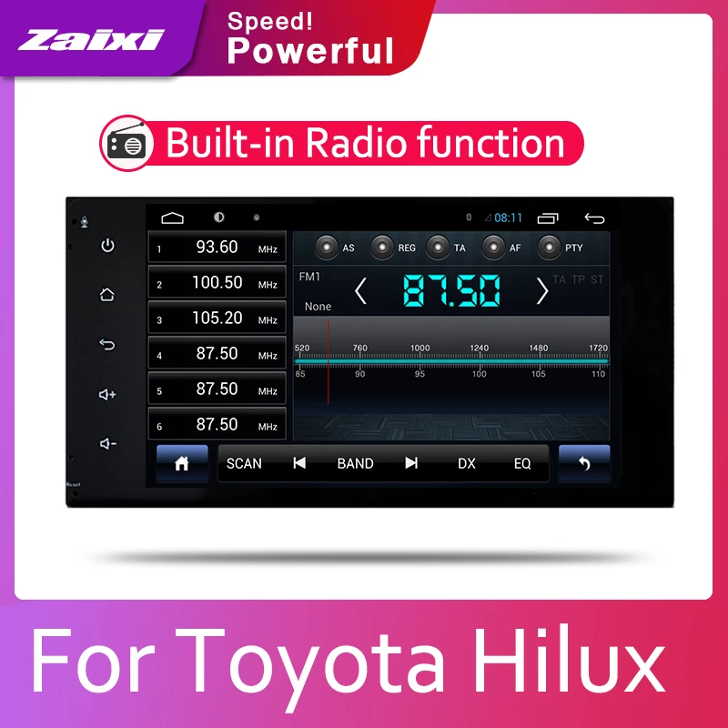 ZaiXi 2din автомобильный мультимедийный Android Автомагнитола для Toyota Hilux Surf 2002 ~ 2009 Bluetooth