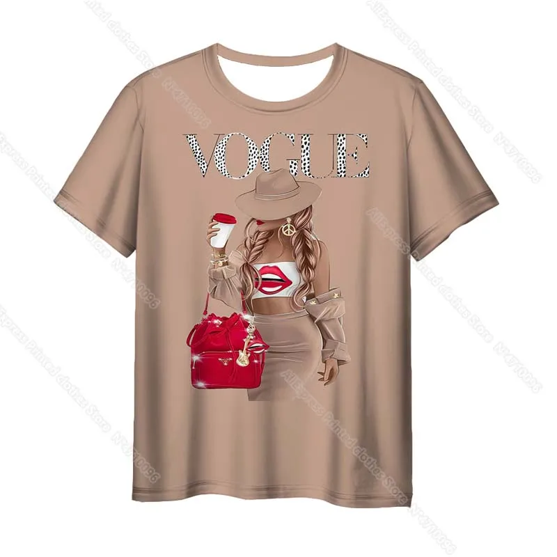 

Fashion Women Vogue Girls 3D Print T Shirts Summer 90s Girls Tee Tops Female Graphic T-shirts Camiseta Lady Tshirt Streetwear