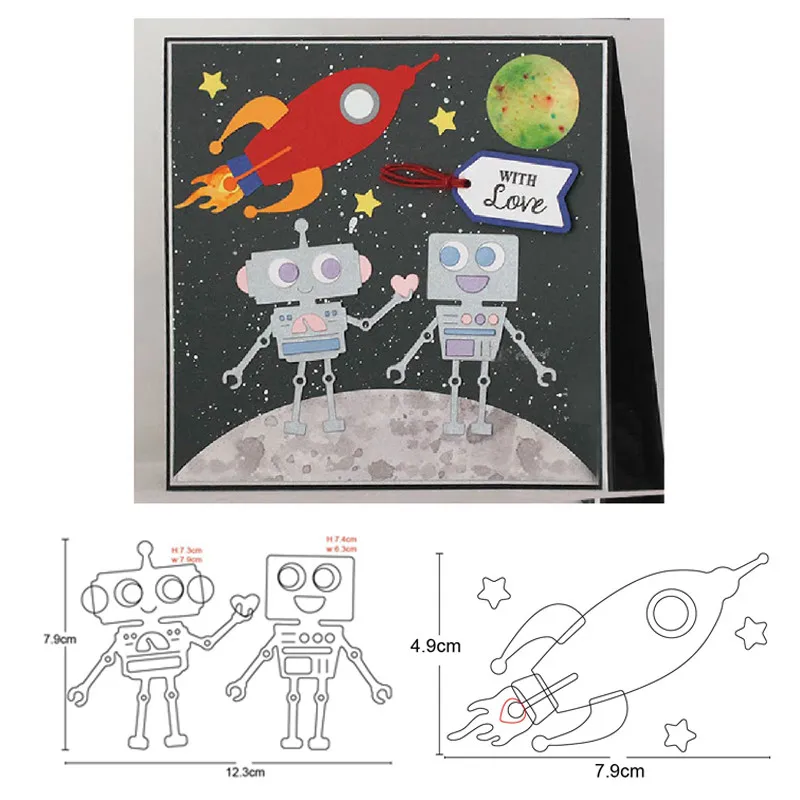 

metal cutting dies cut die mold Robot Rocket Alien Border Decoration Scrapbook paper craft knife mould blade punch stencils dies