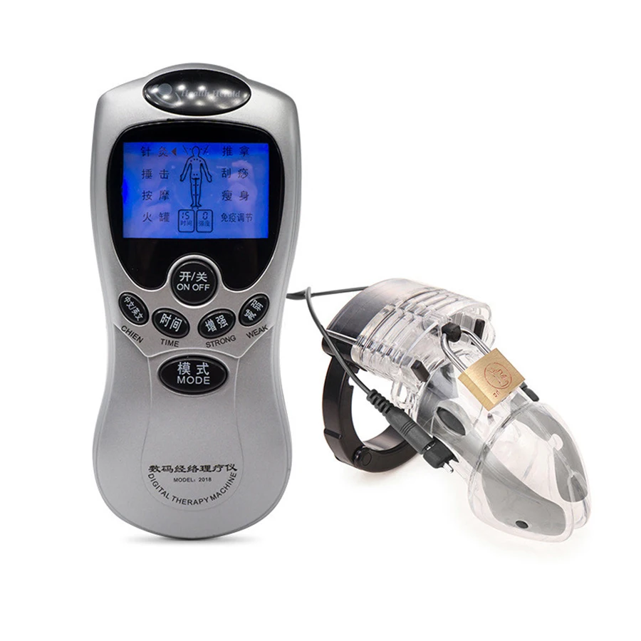 CB6000 электро Мужская стимуляция пениса пояс целомудрия электрошокер петух клетка