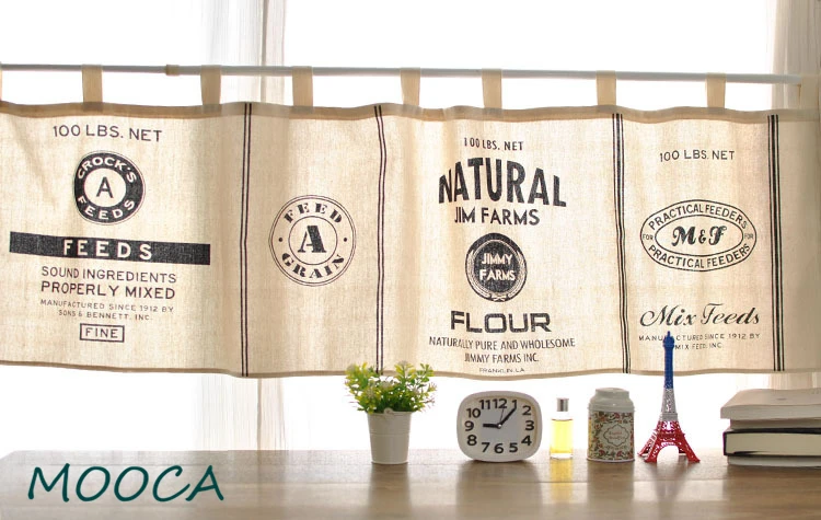 Стиль РУСТИК хлопок и лен фотообои для окон планшет верхняя половина занавески