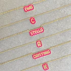 LUER нержавеющая сталь под заказ красочное эмалированное ожерелье с именем пузыря персонализированные буквы с пузырями кулон-табличка с именем ожерелье ювелирные изделия