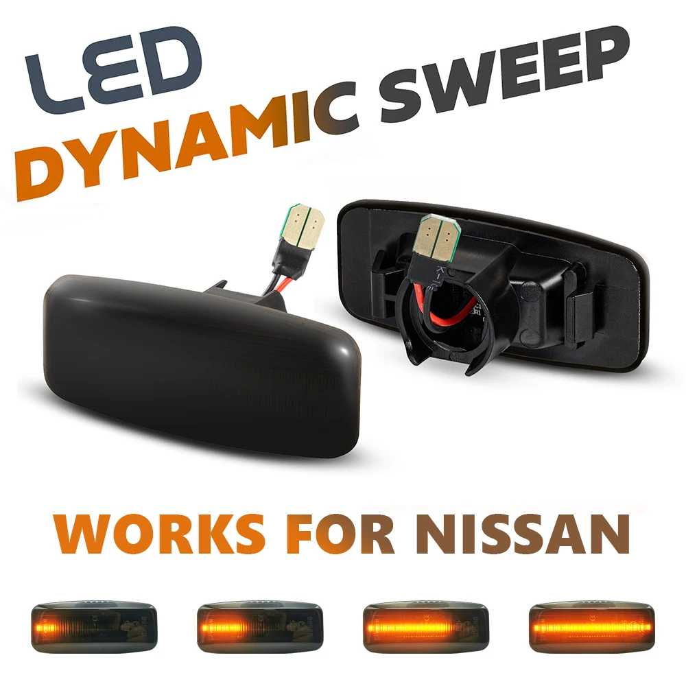 

LED Dynamic Side Marker Lights Arrow Turn Signal Blinker Lamps For Nissan Fuga Pulsar Teana Stagea Safari Murano Sylphy Skyphy