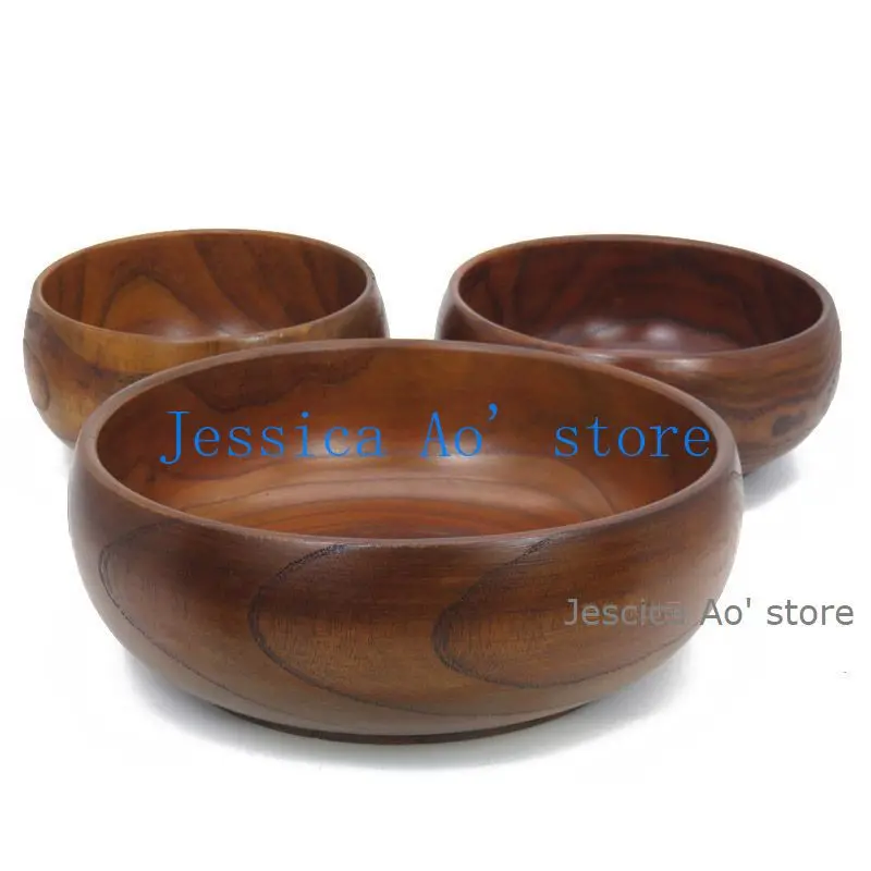 

13-22 см цельной древесины вырезать из цельного дерева чаша японский посуда деревянная чаша большая тарелка с фруктами большая салатная миск...