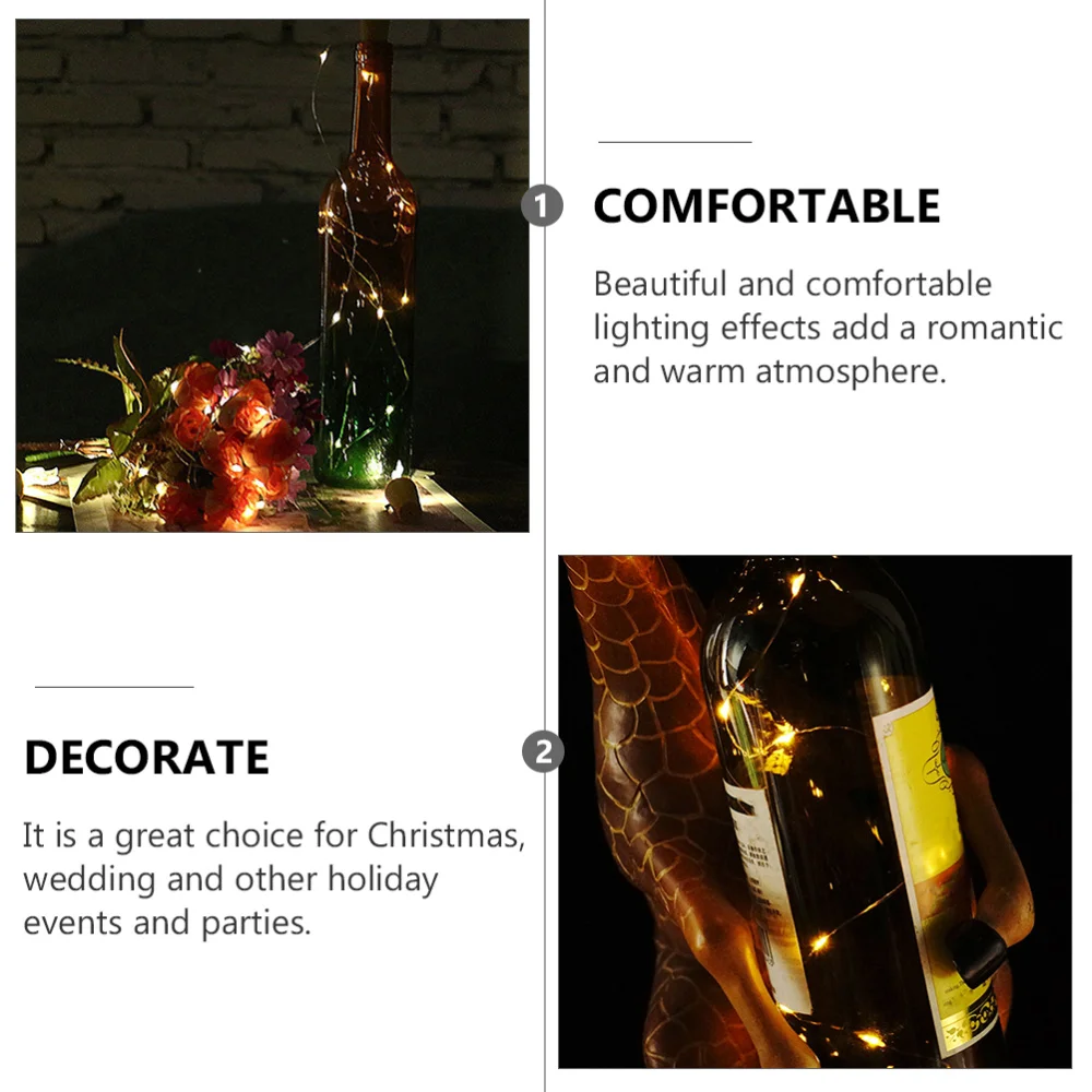 

2pcs Bottle Decor Lights Star-shaped Bottle Lights Mini String Lights
