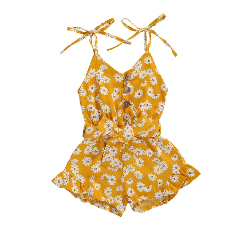 Детские комбинезоны для малышей цветочный принт v-образный вырез комбинезон без