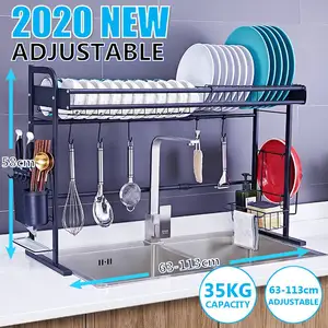 60 110cm dish drying rack over sinkdrainer shelf for kitchen supplies storage counter organizer utensils holderspace save free global shipping