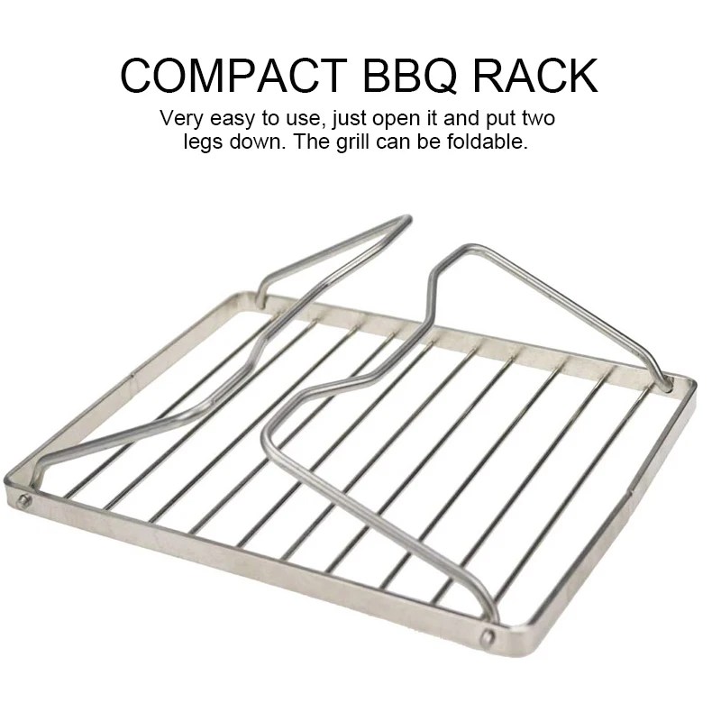 TEENRA Folding BBQ Grill Stainless Steel Barbecue Mini Portable Burner Stove Stand Tools | Дом и сад