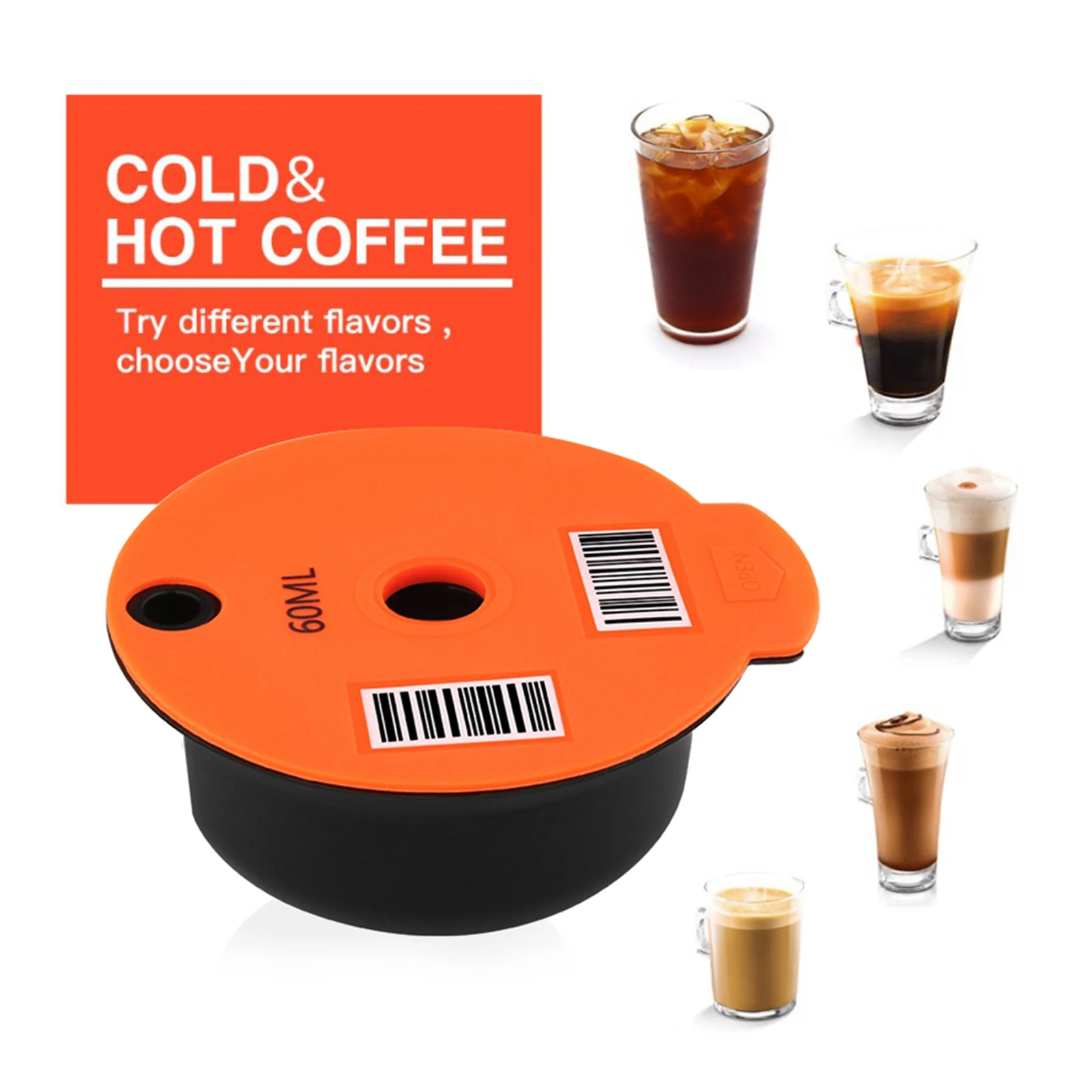 

Refillable Reusable Plastic Coffee Capsule Po ds Cups for Bosch Tassimo