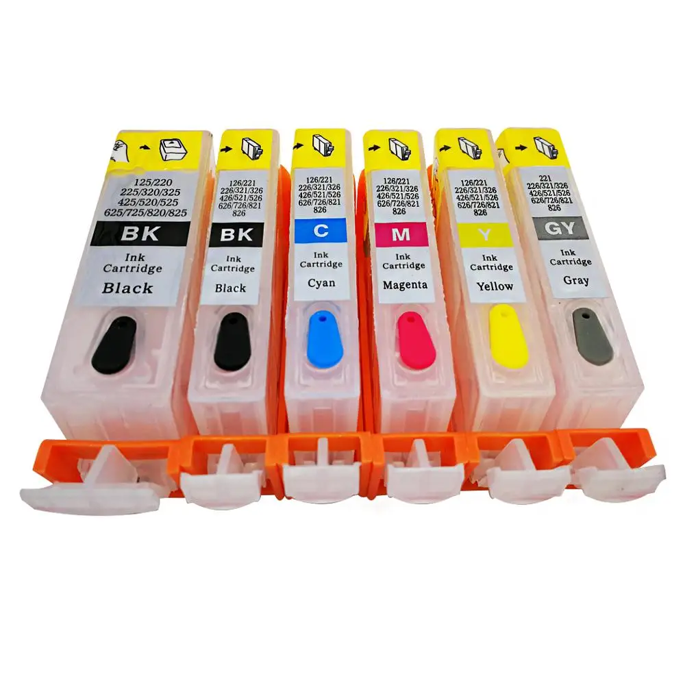 Многоразовый картридж с чернилами для Canon Pixma MG8140 MG6140 MG8240 MG6240 6 чернил серым
