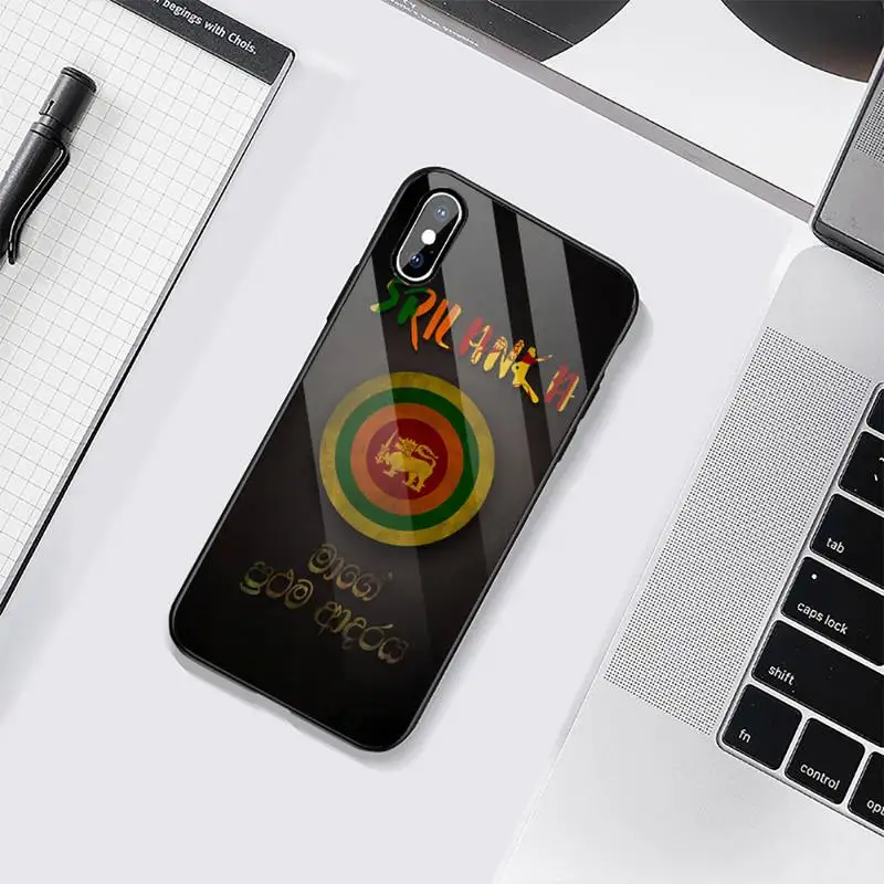 

Sri Lanka flag Phone Case Tempered glass For iphone 6 6S 7 8 plus X XS XR 11 12 mini PRO MAX