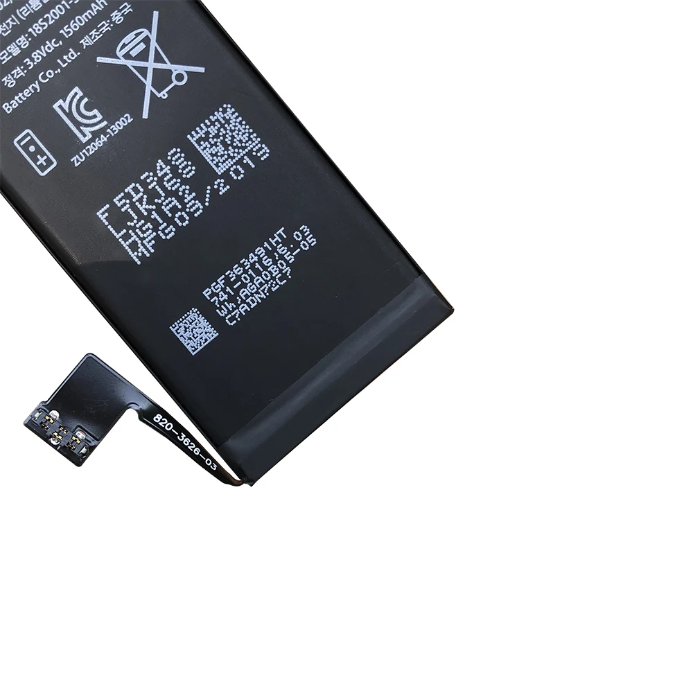 Литиевая батарея высокого качества с реальной емкостью 3,8 V 1560mAh для iPhone 5S 5C iPhone5S, аккумуляторная батарея для телефона