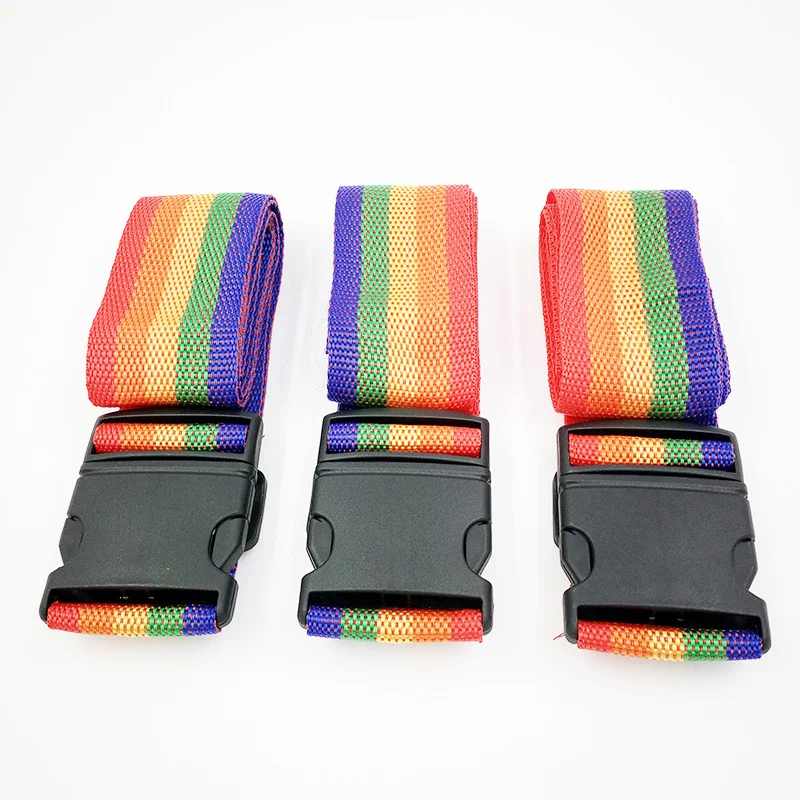 

Adjustable Luggage belt Nylon Suitcase Straps Baggage Rainbow Belt Travel rope Travel accessories