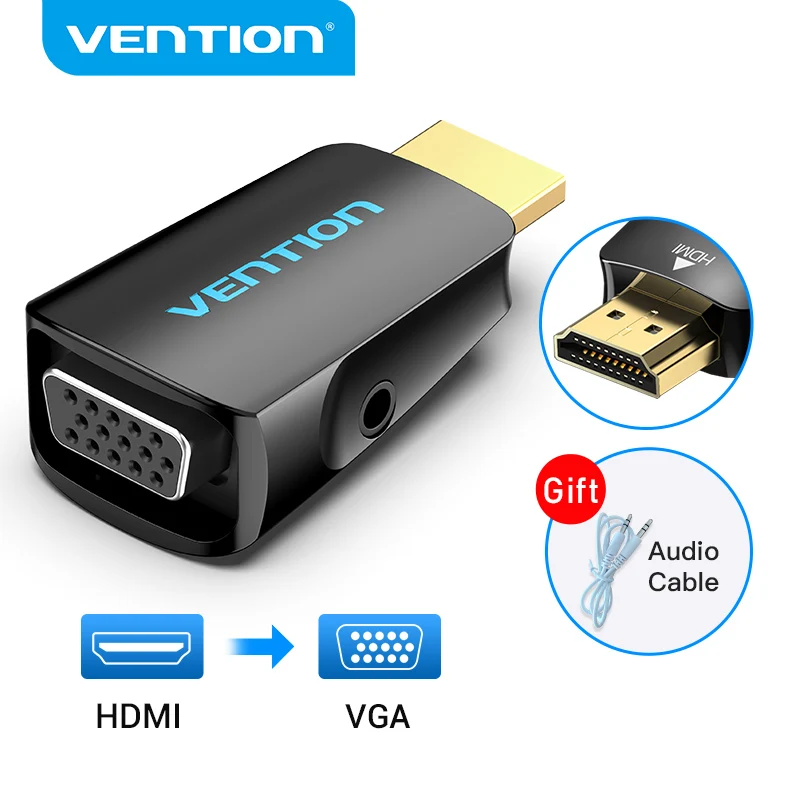 Vention HDMI VGA адаптер папа 15 Pin Женский HD 1080P аудио кабель для ПК ноутбука ТВ коробка