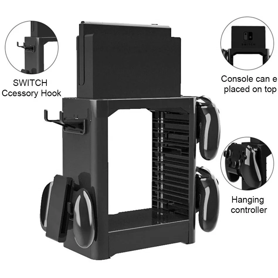 multi function storage bracket tower holder stand shelf for nintendo switch game disc card switch console host controller free global shipping