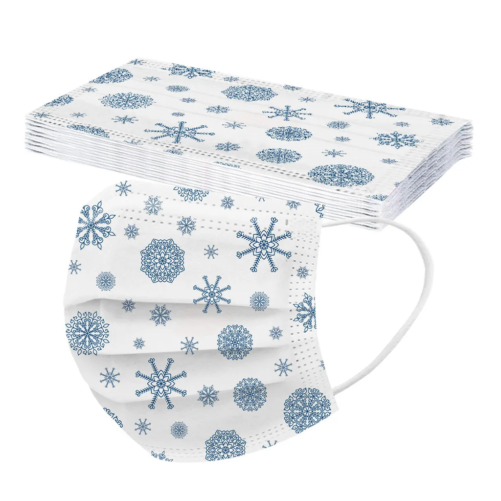 10 шт. Одноразовые Дышащие маски для лица с рождественским принтом | Дом и сад