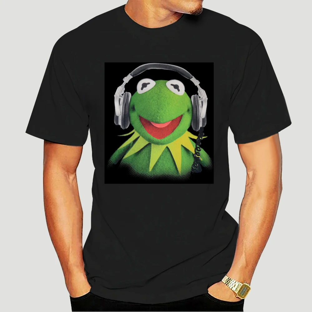 Muppets Kermit The Frog наушники мужские футболки хорошее качество брендовая хлопковая