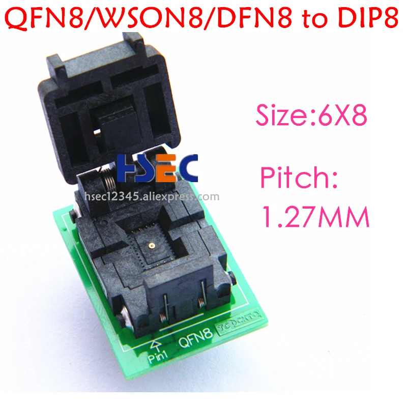 Оригинальный программирующий адаптер QFN8 на DIP8 разъем WSON8 DFN8 MLF8 для 25xxx 6x5 3x2 8x6 мм