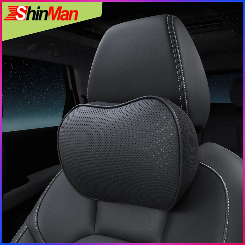 ShinMan Car pillow For Audi A3 8P A4 B7 B8 A6 C6 A8 TT Q7 Q3 Lumbar back cushion Leather seat support Neck pillows | Автомобили и