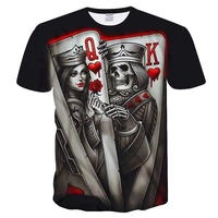 new casual skull poker printed 3d t shirt men short sleeve tee shirt homme black design tee tops male summer tops drop ship