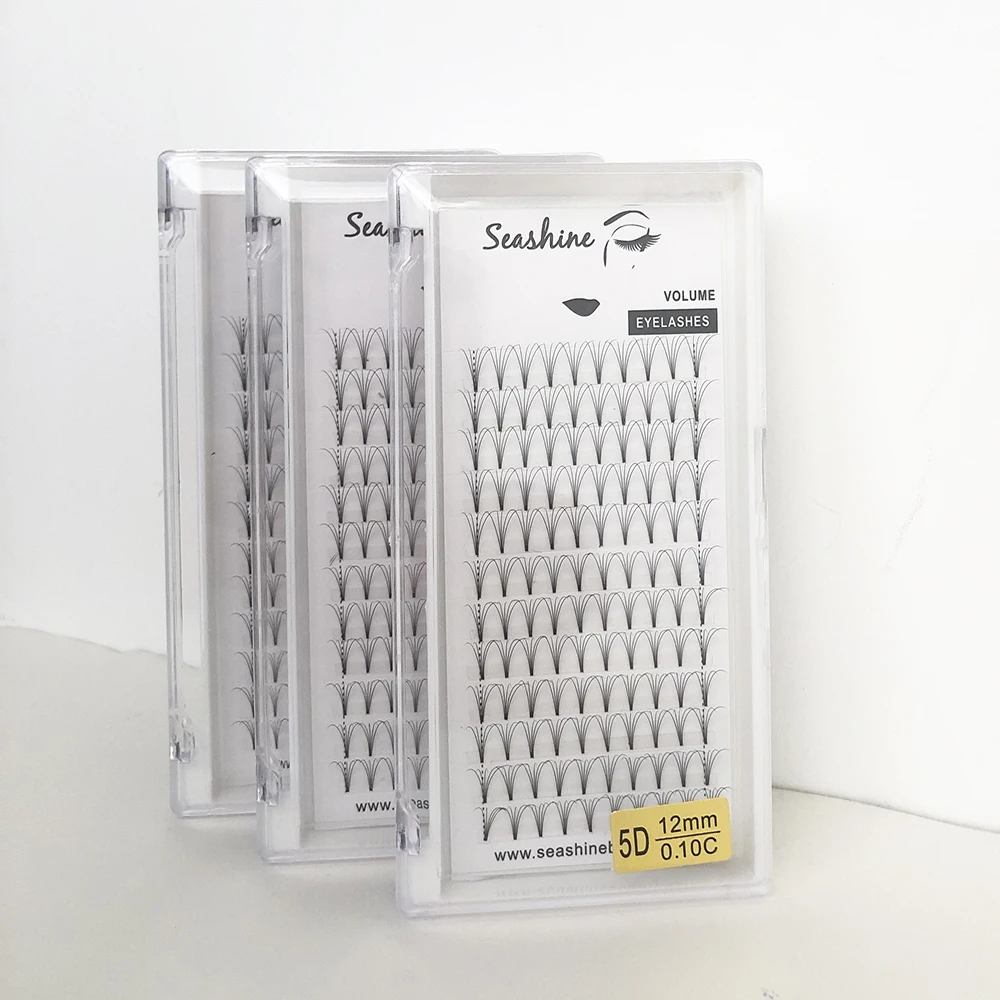 Seashine короткие Стволовые предварительно изготовленные веера ресницы 3D 4D 5D 6D