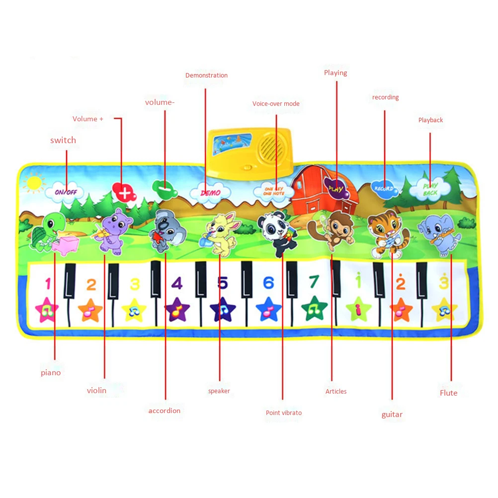 Клавиатура пианино танцевальный коврик электронный Забавный с прессом в виде