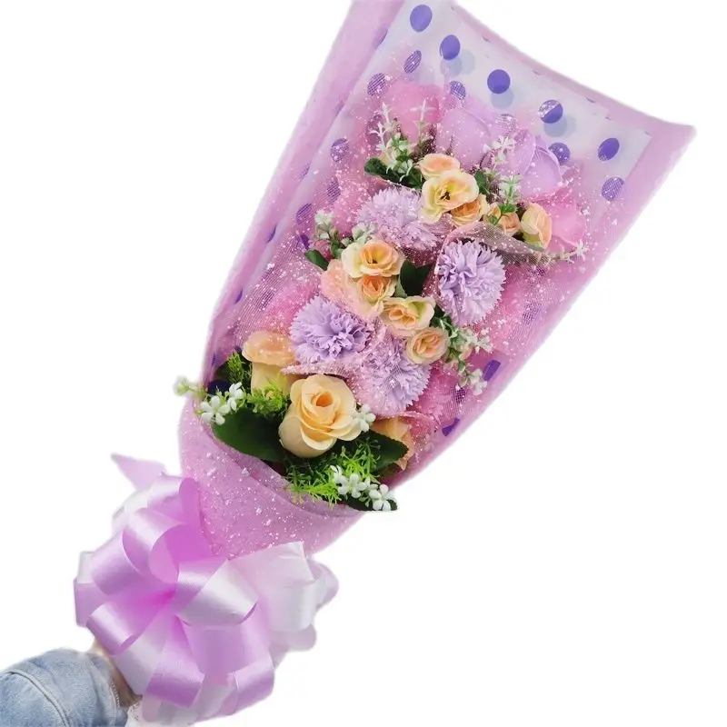 

100% Handmade Carnations Soap Flower Artificial Flowers Bouquet Home Wedding Decoration Graduation Valentine's Day Gift