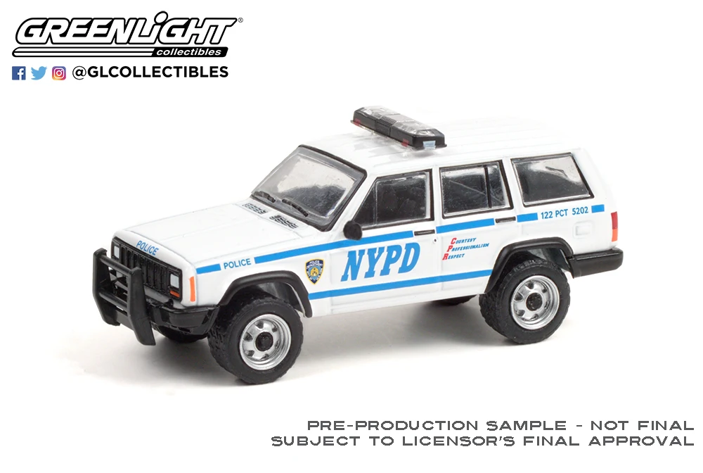 

GREENLIGHT 1:64 1997 Jeep Cherokee NYPD New York Police Department limited Collection diecast simulation model car toys