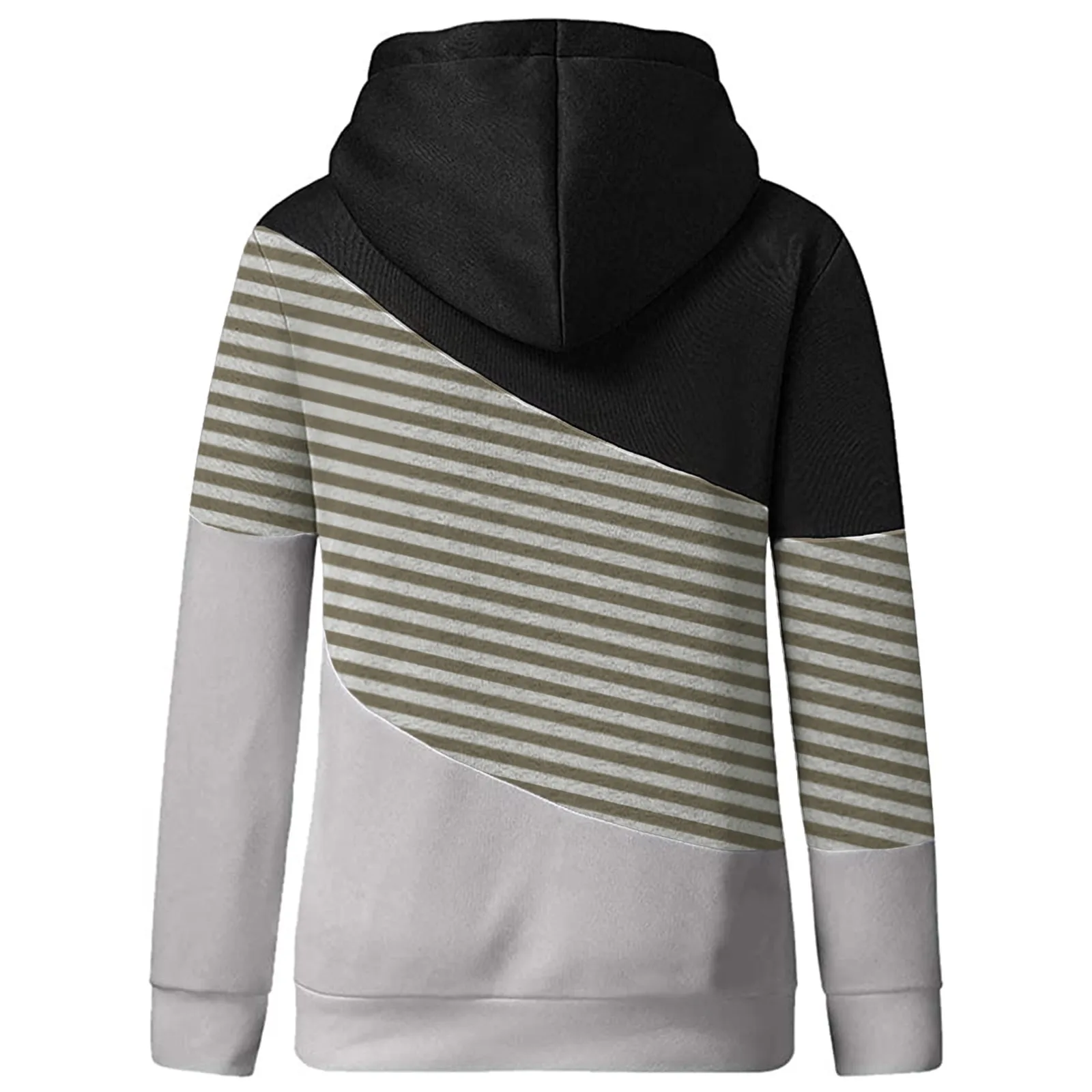 

Women's Striped Printed Sweatshirts Hoodies Tops Female Autumn Winter Harajuku Patchwork Pullovers Long Sleeve sudadera mujer