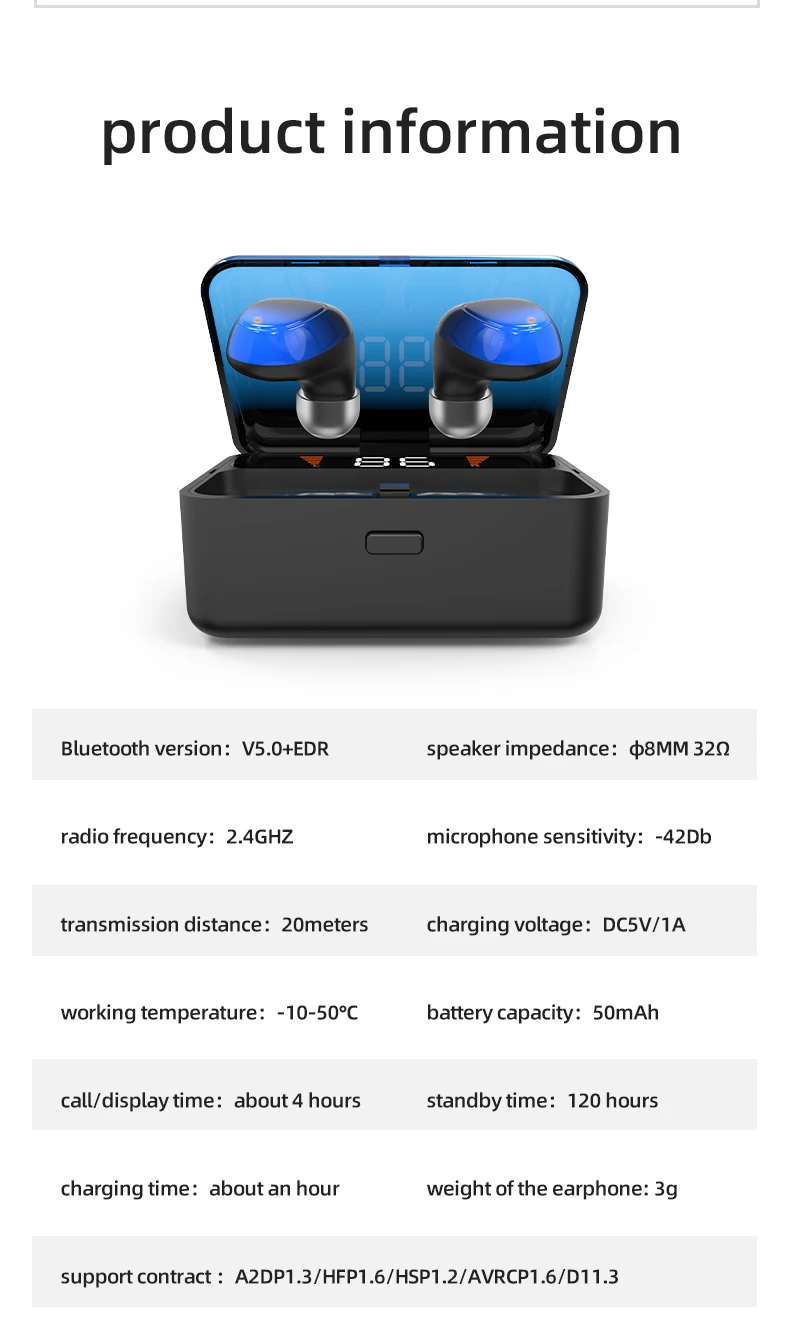 DISOUR TWS 5,0 Bluetooth наушники IPX5 Водонепроницаемый 3D стерео беспроводной громкой связи спортивные наушники игровые гарнитуры с светодиодный дисплеем