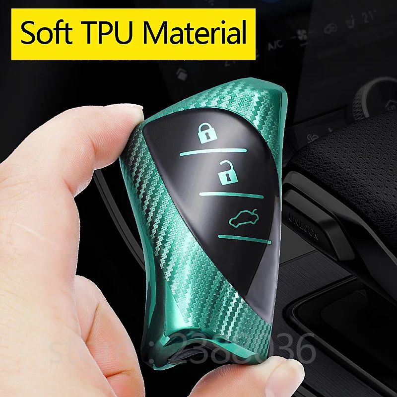 1 х Защитный чехол для ключа из ТПУ в стиле углеродного волокна Lexus 2018 2019 IS ES GS LS500h NX