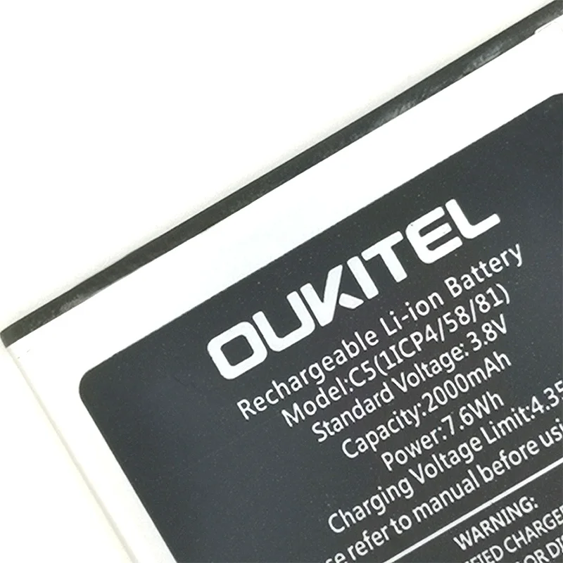100% настоящая батарея C5 2000mAh для OUKITEL PRO / телефона высокого качества Новая + номер