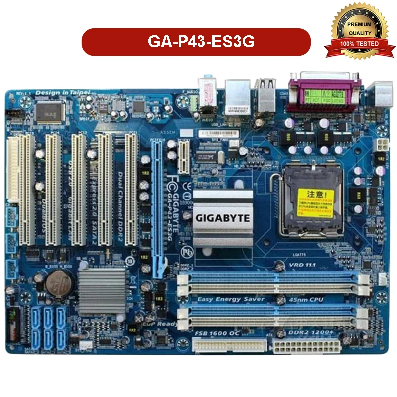 Материнская плата для GIGABYTE Настольная P43 Socket LGA 775 Core 2 Pentium D DDR2 16G ATX оригинальная